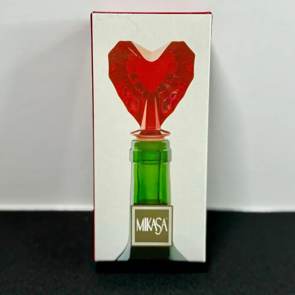 Mikasa Venus Red Crystal Heart Wine Bottle Stopper – New in‎ Box Valentine Gift